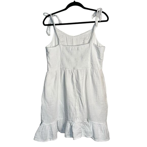 Old Navy White Tie-Strap Ruffle Hem Cotton Sundress Tall Large - Picture 3 of 8